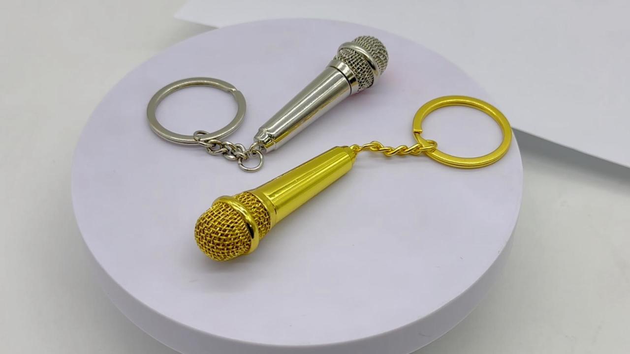Zittop Metal Alloy Music Microphone Voice Charm Pendant Purse Bag